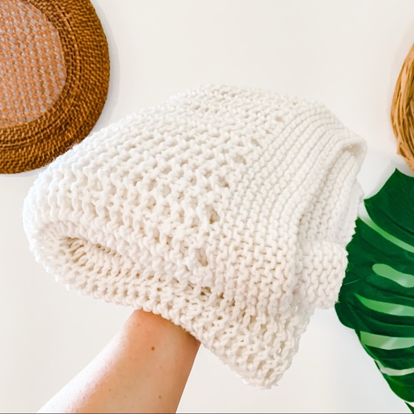 Vintage Other - Vintage Cream Crochet Macrame Afghan Throw Blanket